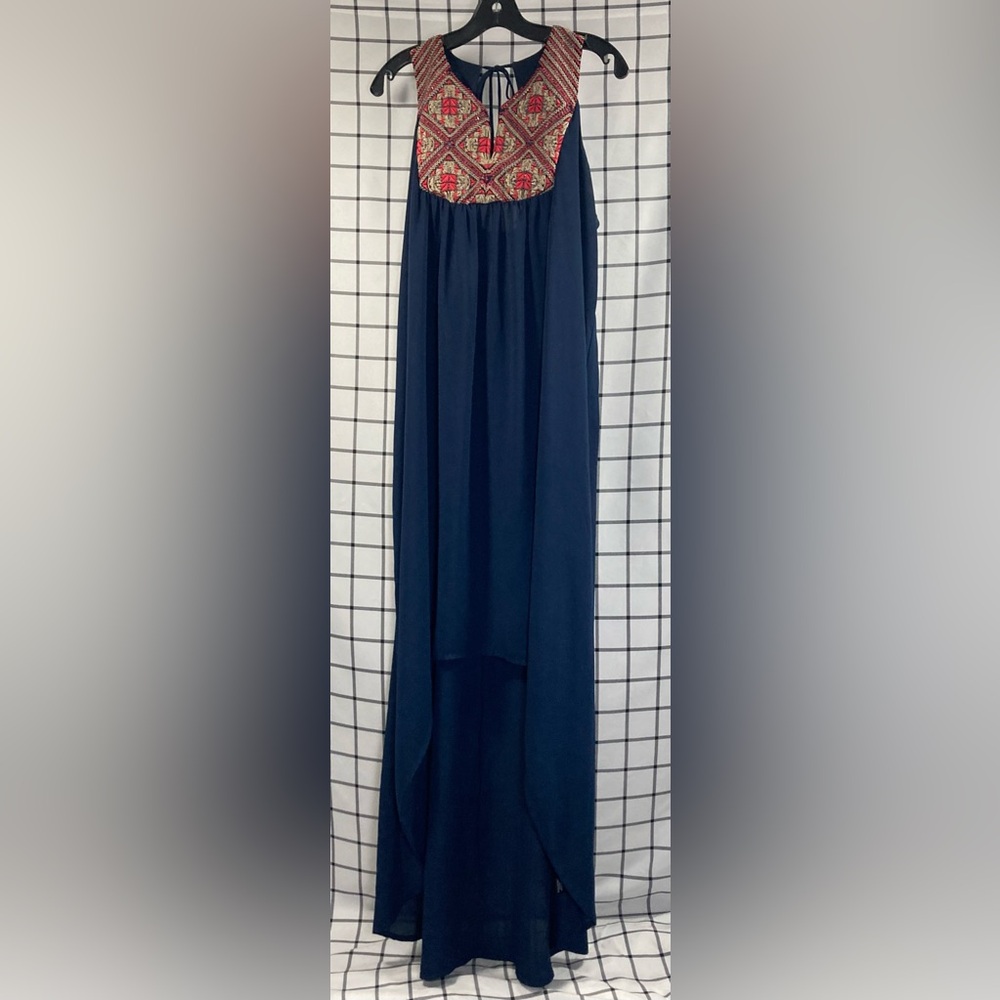 Chic Blue High-Low A-Line Maxi Dress for Cocktail Events